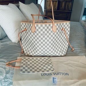 Chic fashion white checkered tote